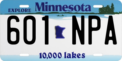 MN license plate 601NPA