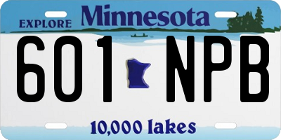 MN license plate 601NPB