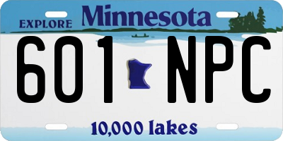 MN license plate 601NPC