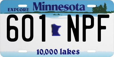 MN license plate 601NPF