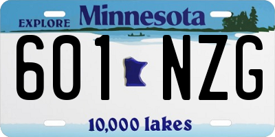 MN license plate 601NZG