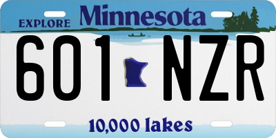 MN license plate 601NZR