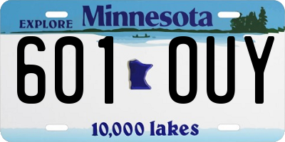 MN license plate 601OUY