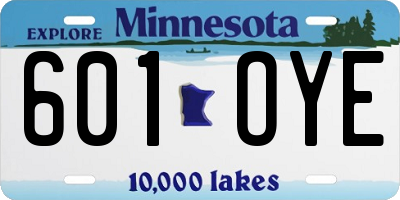 MN license plate 601OYE