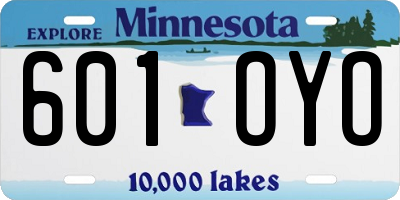 MN license plate 601OYO