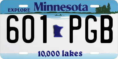 MN license plate 601PGB