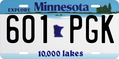 MN license plate 601PGK
