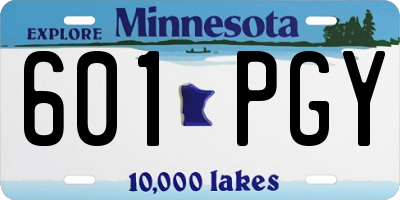 MN license plate 601PGY