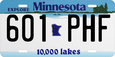 MN license plate 601PHF