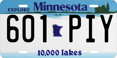 MN license plate 601PIY