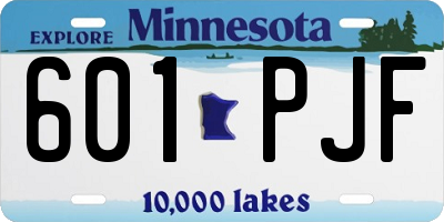 MN license plate 601PJF