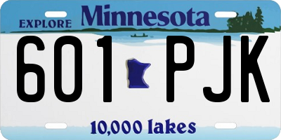 MN license plate 601PJK