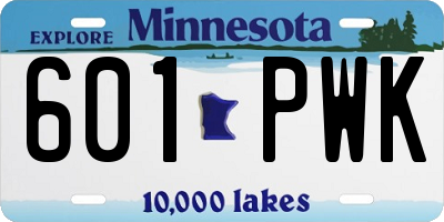 MN license plate 601PWK