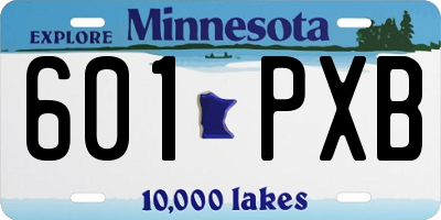 MN license plate 601PXB
