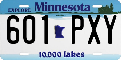 MN license plate 601PXY