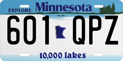 MN license plate 601QPZ
