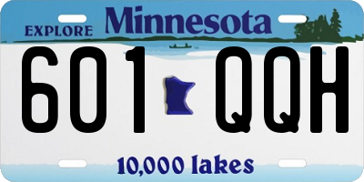 MN license plate 601QQH