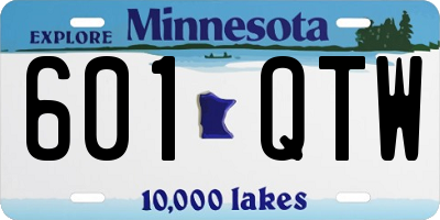 MN license plate 601QTW