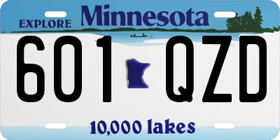 MN license plate 601QZD