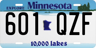 MN license plate 601QZF