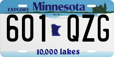 MN license plate 601QZG