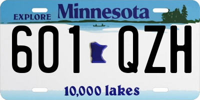 MN license plate 601QZH