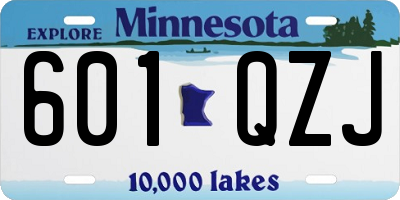 MN license plate 601QZJ