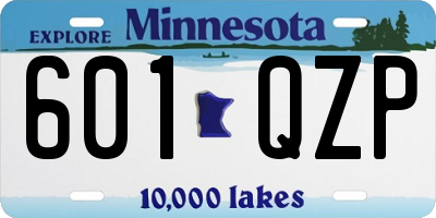 MN license plate 601QZP