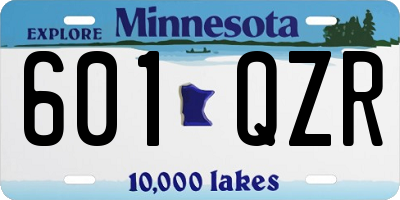 MN license plate 601QZR