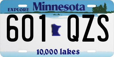 MN license plate 601QZS