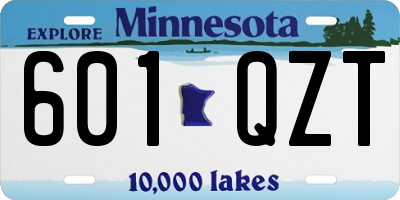 MN license plate 601QZT