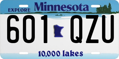 MN license plate 601QZU