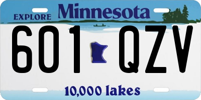 MN license plate 601QZV
