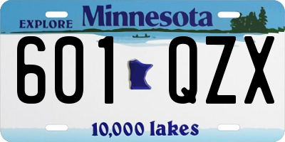 MN license plate 601QZX