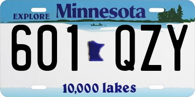 MN license plate 601QZY