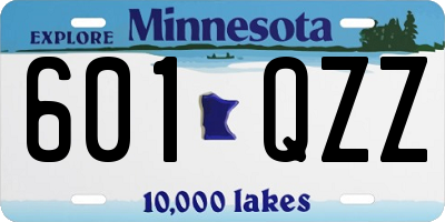 MN license plate 601QZZ