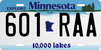 MN license plate 601RAA