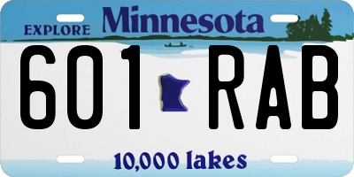 MN license plate 601RAB