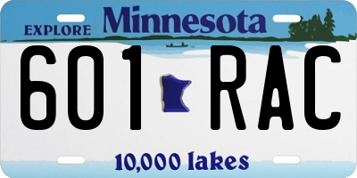 MN license plate 601RAC