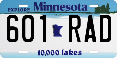 MN license plate 601RAD