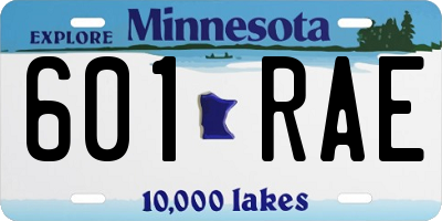 MN license plate 601RAE