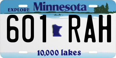 MN license plate 601RAH