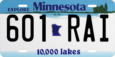 MN license plate 601RAI
