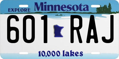 MN license plate 601RAJ