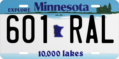 MN license plate 601RAL