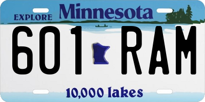 MN license plate 601RAM