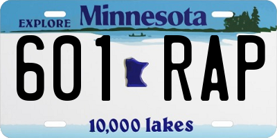 MN license plate 601RAP