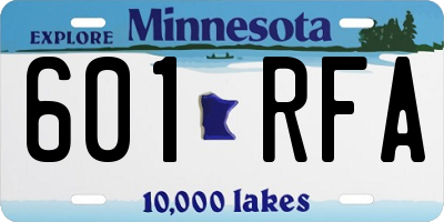 MN license plate 601RFA