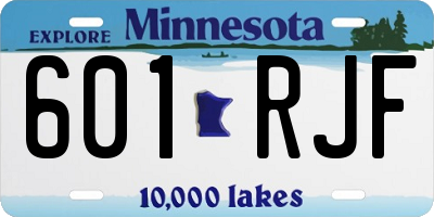 MN license plate 601RJF