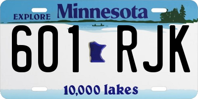 MN license plate 601RJK